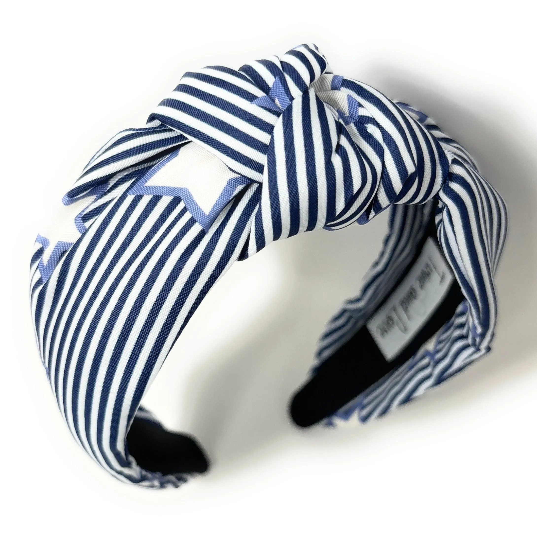 Blue Striped Stars Knot Headband