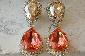 Blush bridal earring