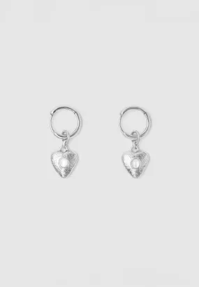 Brie Leon Pearl Locket Earrings Silver