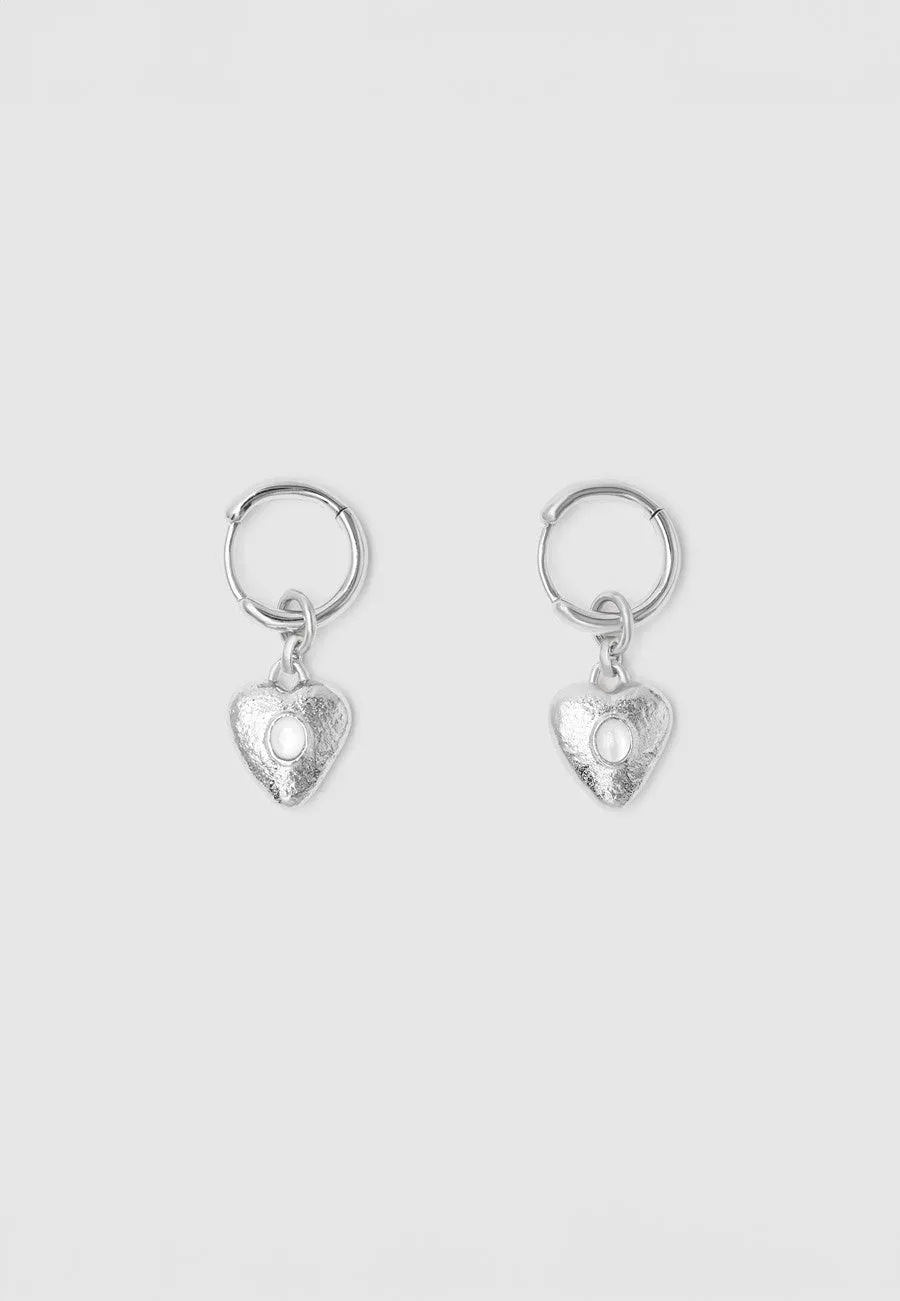 Brie Leon Pearl Locket Earrings Silver