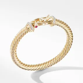 Buckle Bracelet in 18K Yellow Gold with Diamonds and Rubies