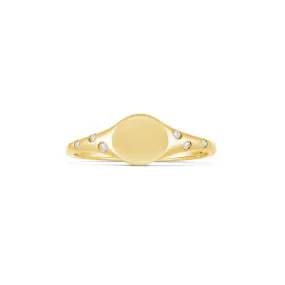 Capri Dreaming® Pebble Diamond Signet Ring | Yellow Gold