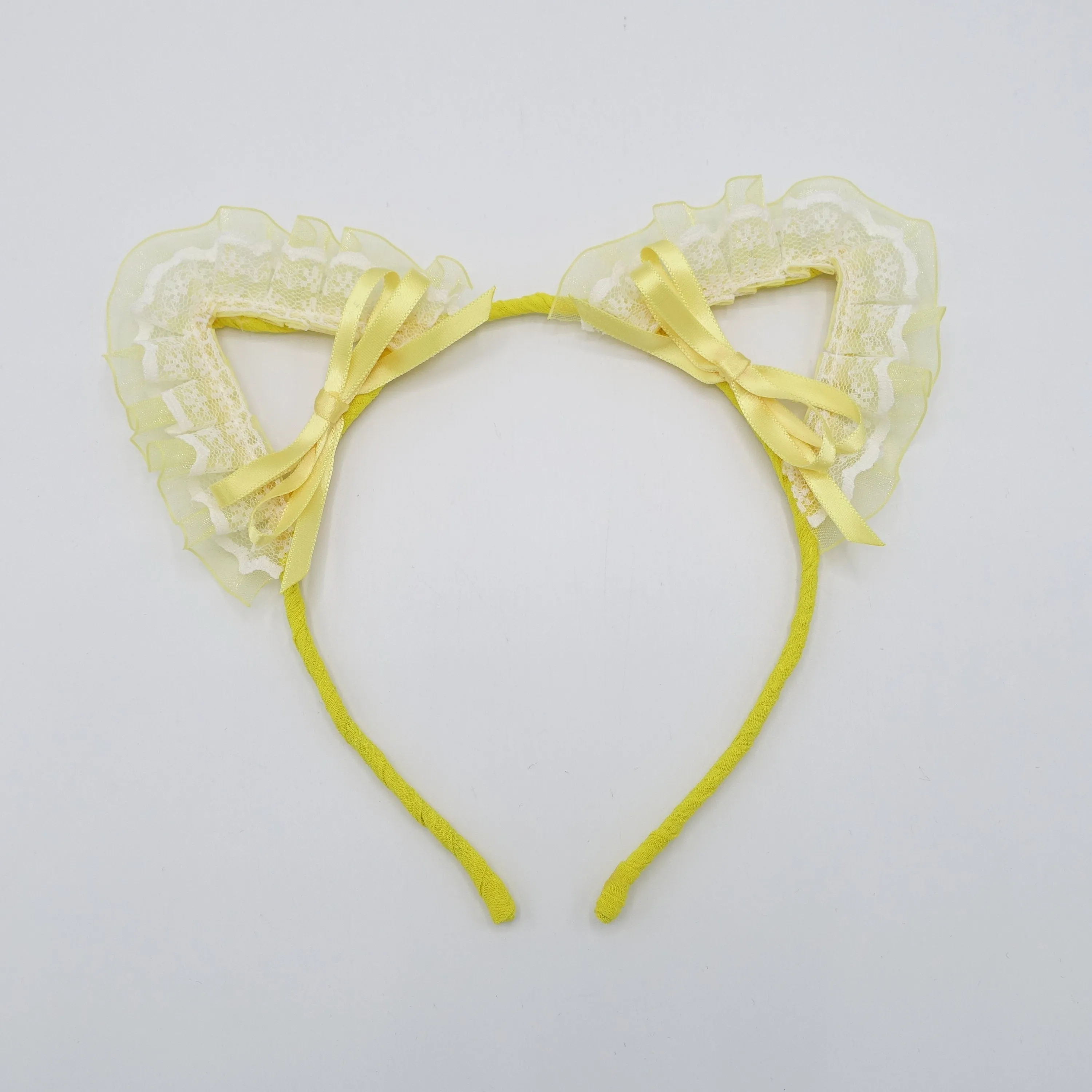 cat ear headband organza lace wrap event headband