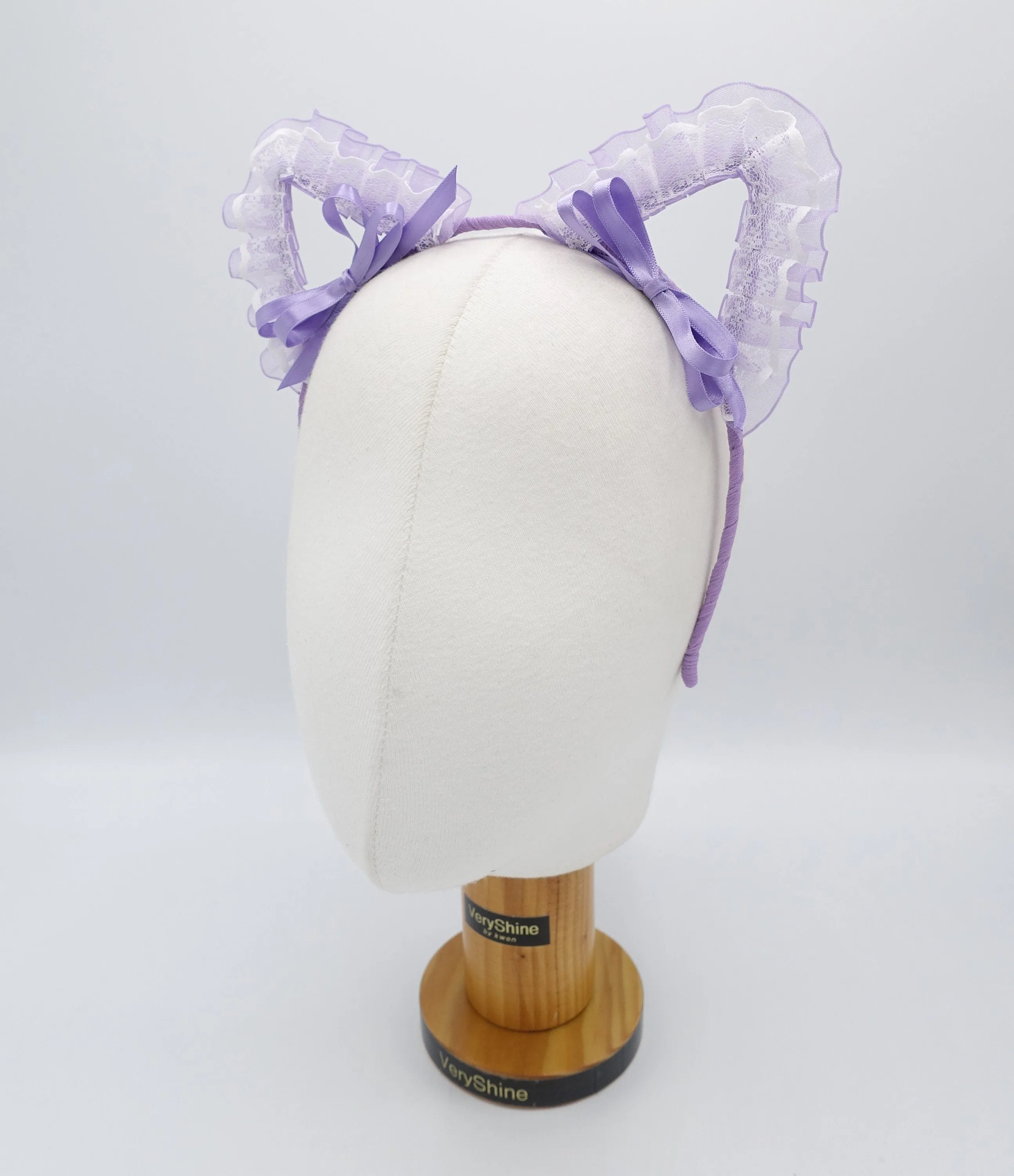 cat ear headband organza lace wrap event headband