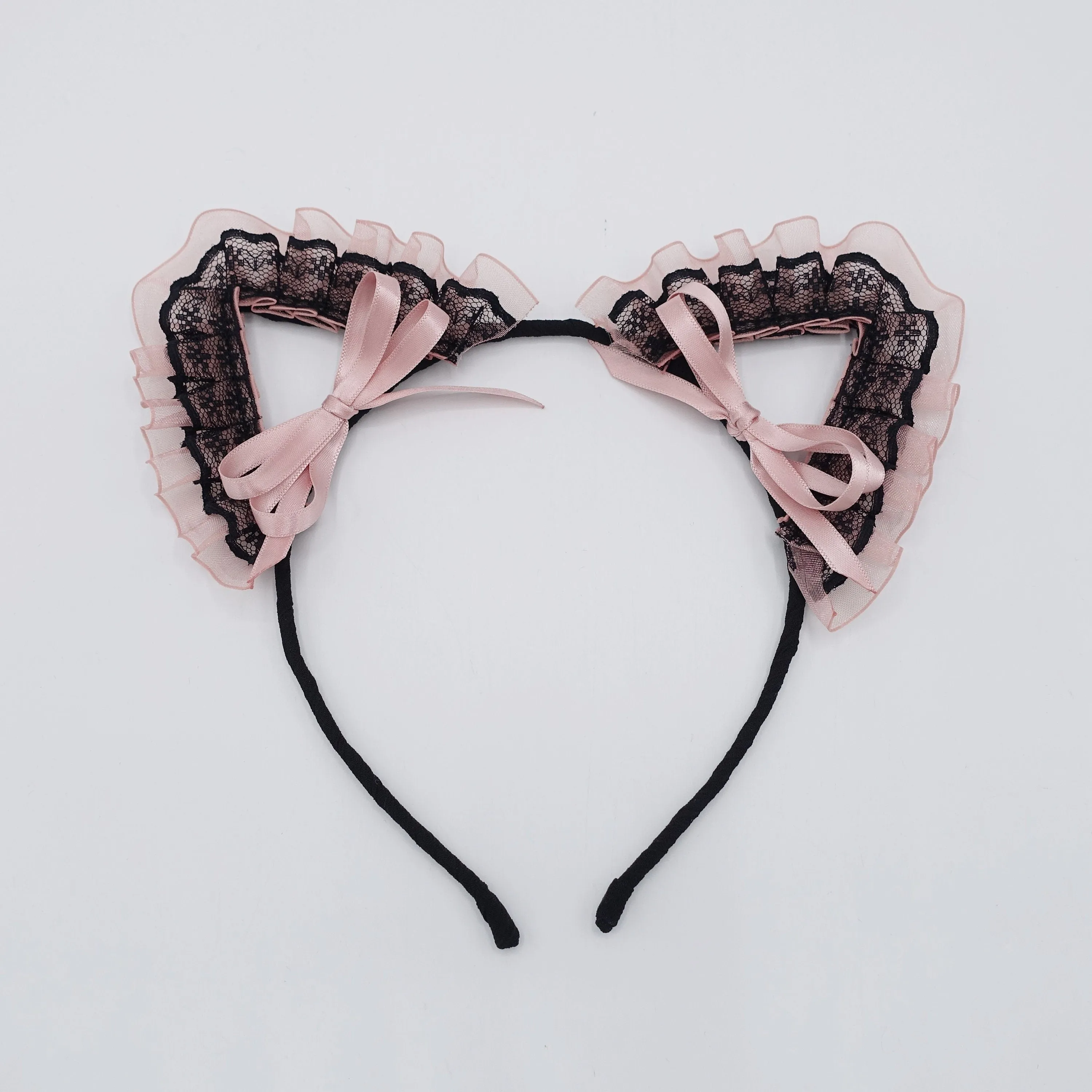 cat ear headband organza lace wrap event headband