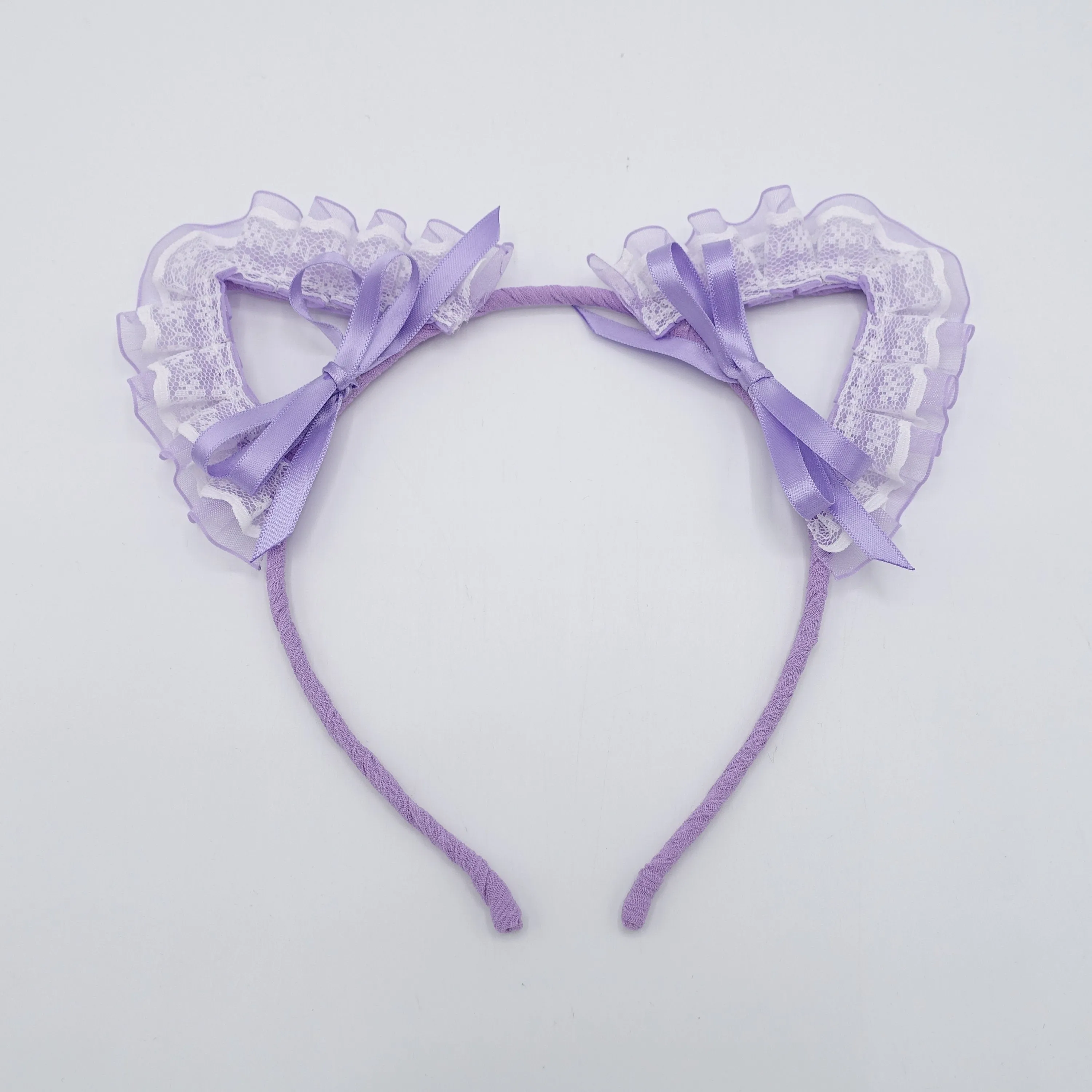 cat ear headband organza lace wrap event headband