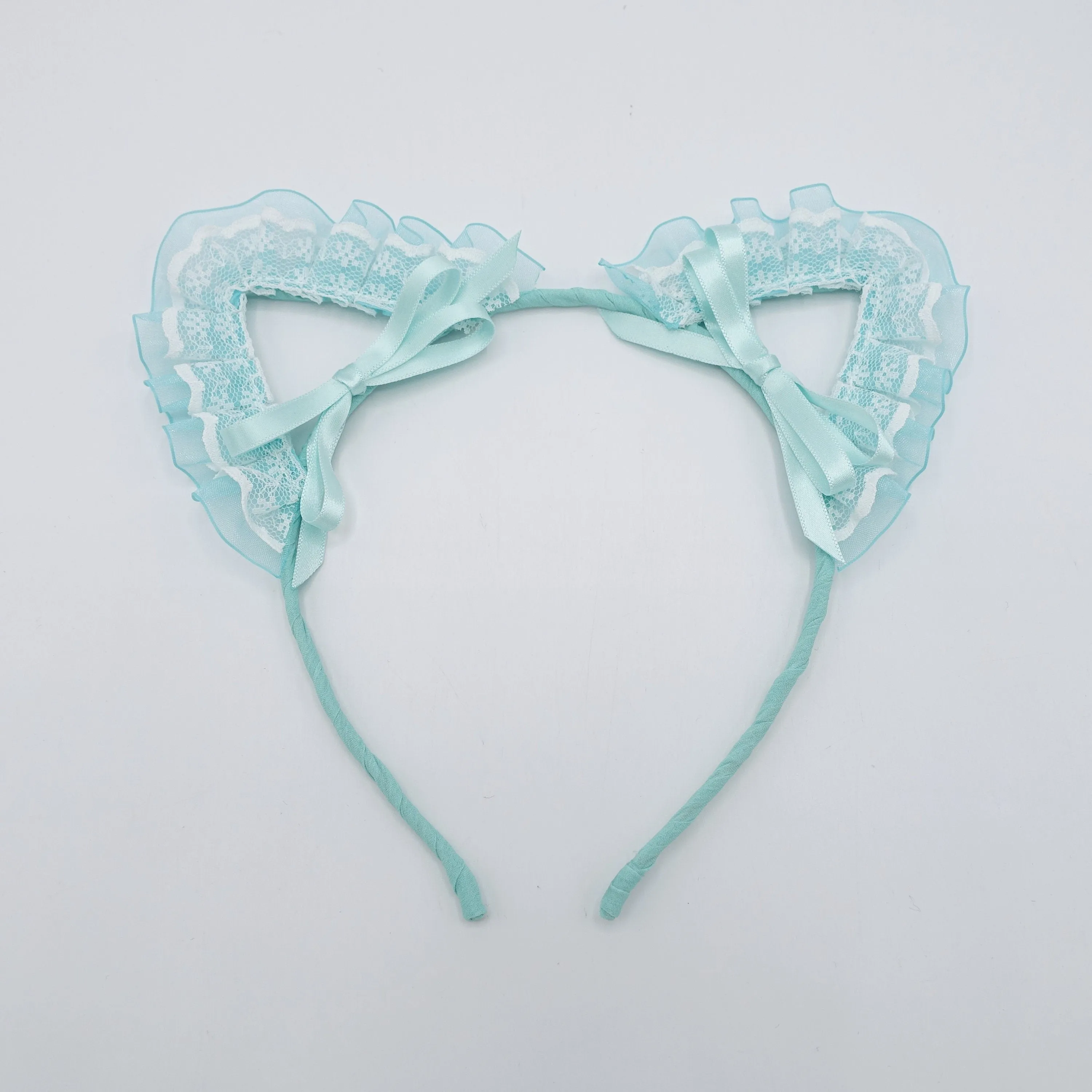 cat ear headband organza lace wrap event headband