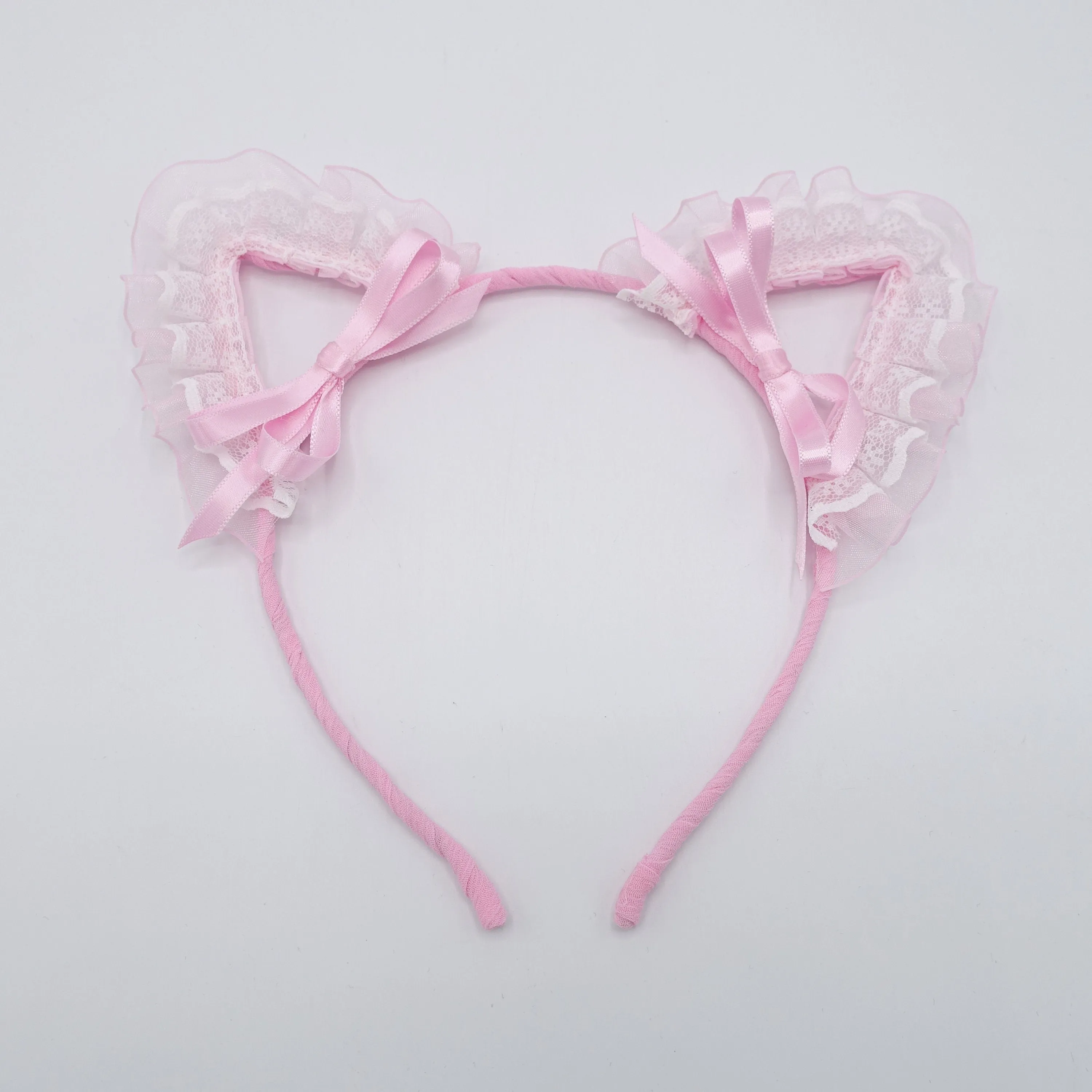 cat ear headband organza lace wrap event headband