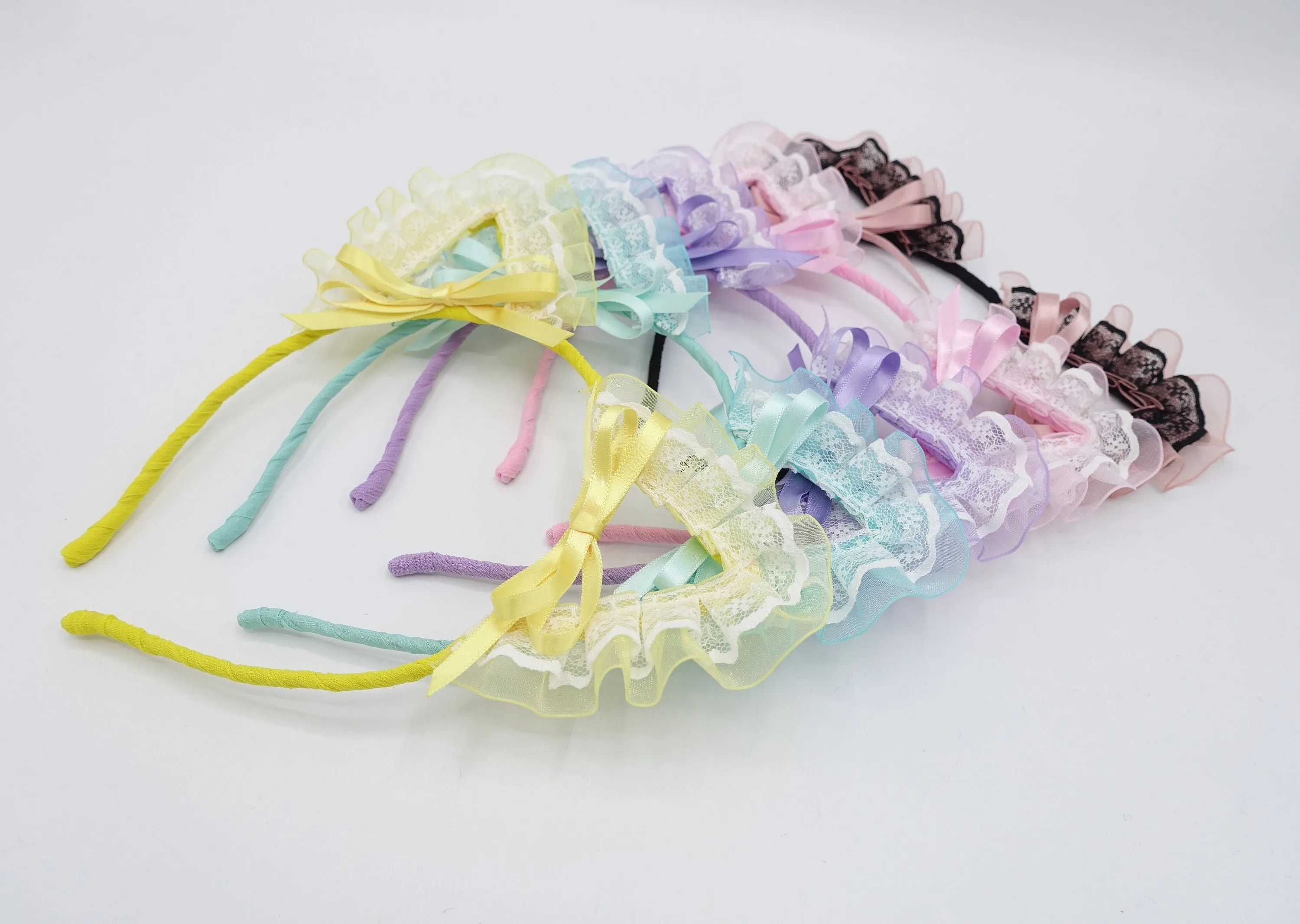 cat ear headband organza lace wrap event headband