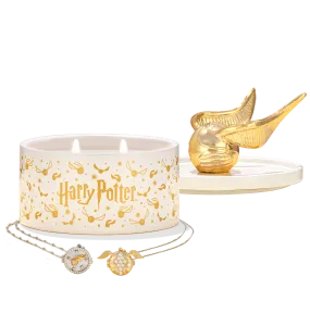 Charmed Aroma Golden Snitch Candle and Jewelry Tray