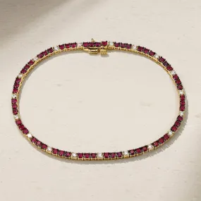 Classic Round Brilliant Ruby and Diamond Tennis Bracelet