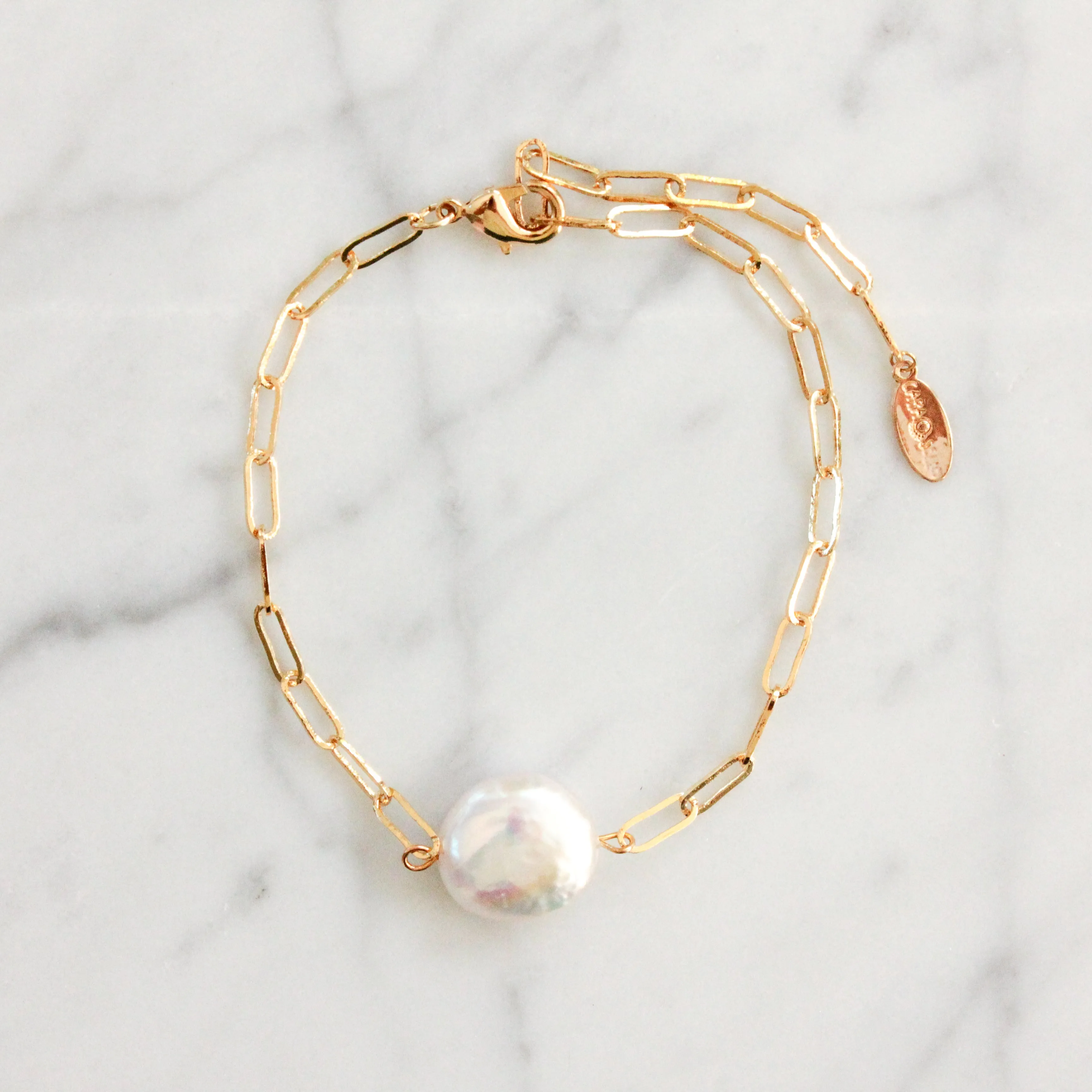 Coin Pearl Clipchain Bracelet