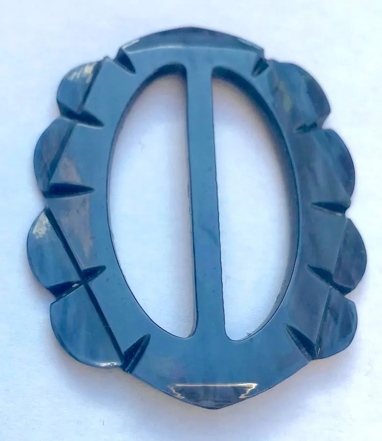 Complicated but Confident Petrol Blue 5.5cm French Casein Belt Buckle