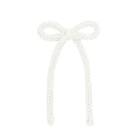 Crochet Bow - Ivory Sash Clip