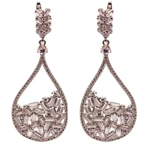 Crystal Chandelier Silver Earrings