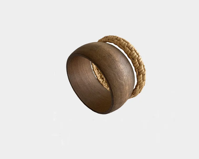 Dark Wooden Cuff Bracelets- The Cap D'antibes