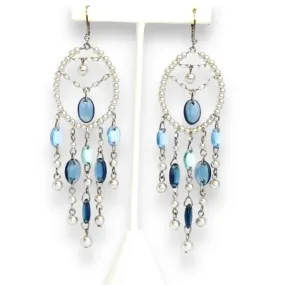 Dazzling Chandelier Earrings Cool Color Palette