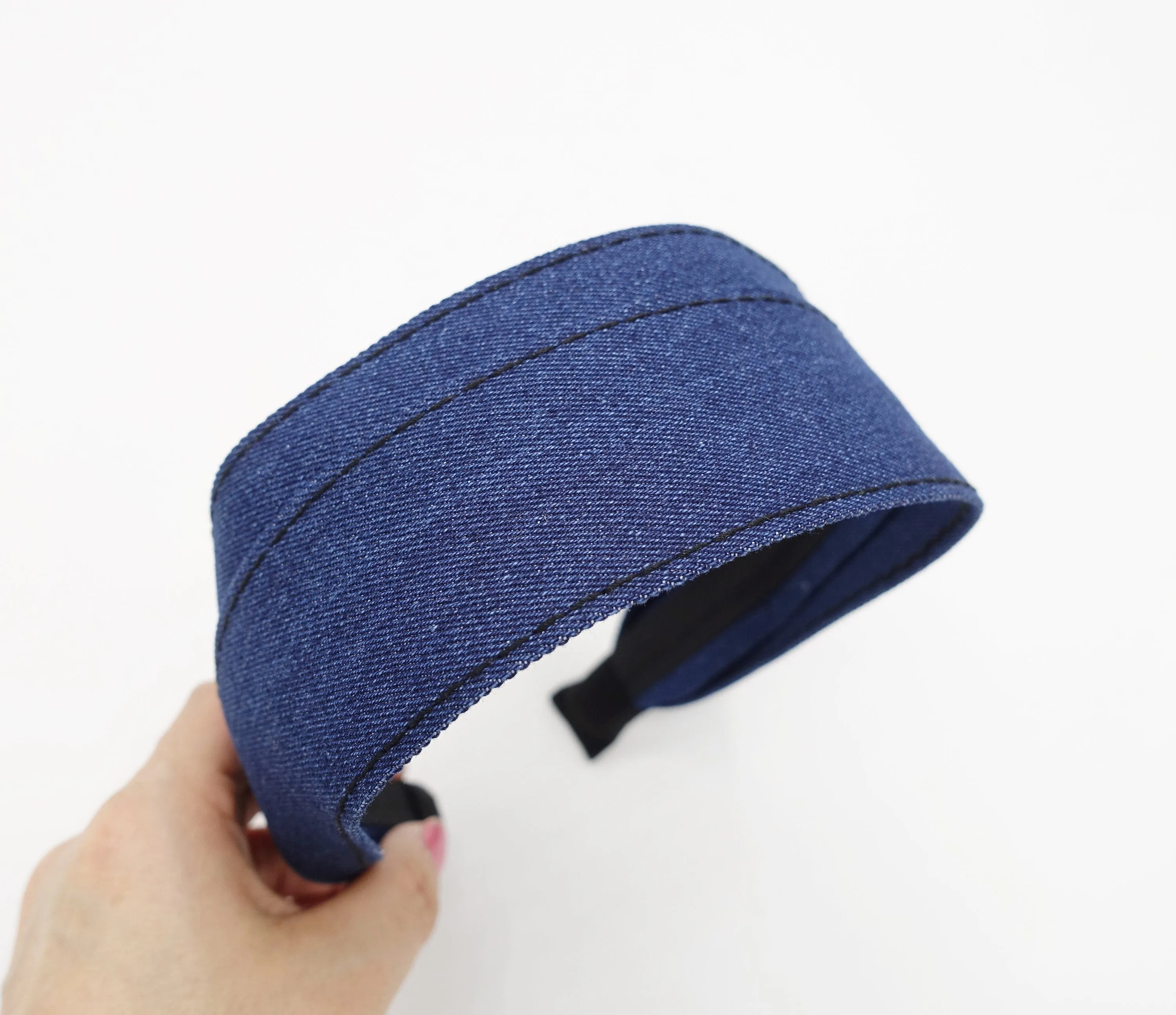 denim flat headband stitch hairband casual hair accessory for women