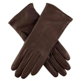 Dents Belvoir Lambswool Lined Gloves - Mocca Brown/Saffron Orange