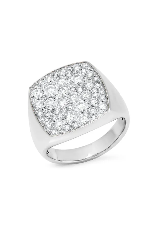 Diamond Cushion Signet Ring