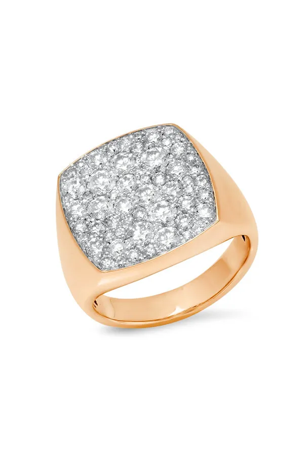 Diamond Cushion Signet Ring