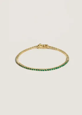 Diana Tennis Bracelet Emerald Yellow Gold