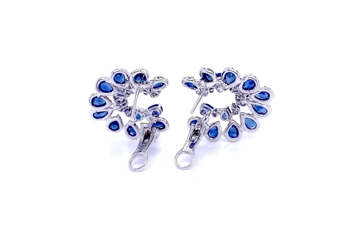 Earrings 18kt Gold Look-At-Me Sapphire & Diamonds