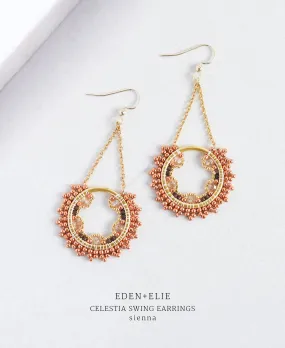 EDEN   ELIE Celestia Swing Earrings - sienna brown