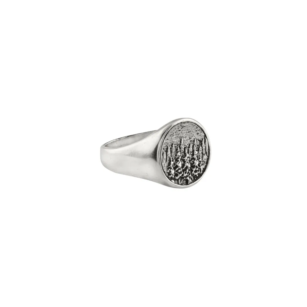 Elements Signet Ring - Treeline in Silver