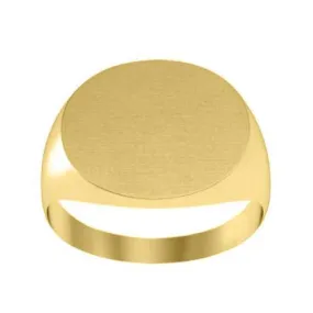 Elongated Oval Signet Ring for Women - 12mm x 10mm