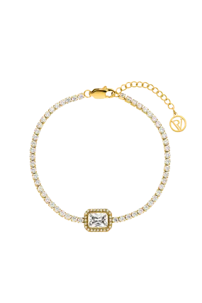 Emerald Tennis Bracelet 14K Gold Plated