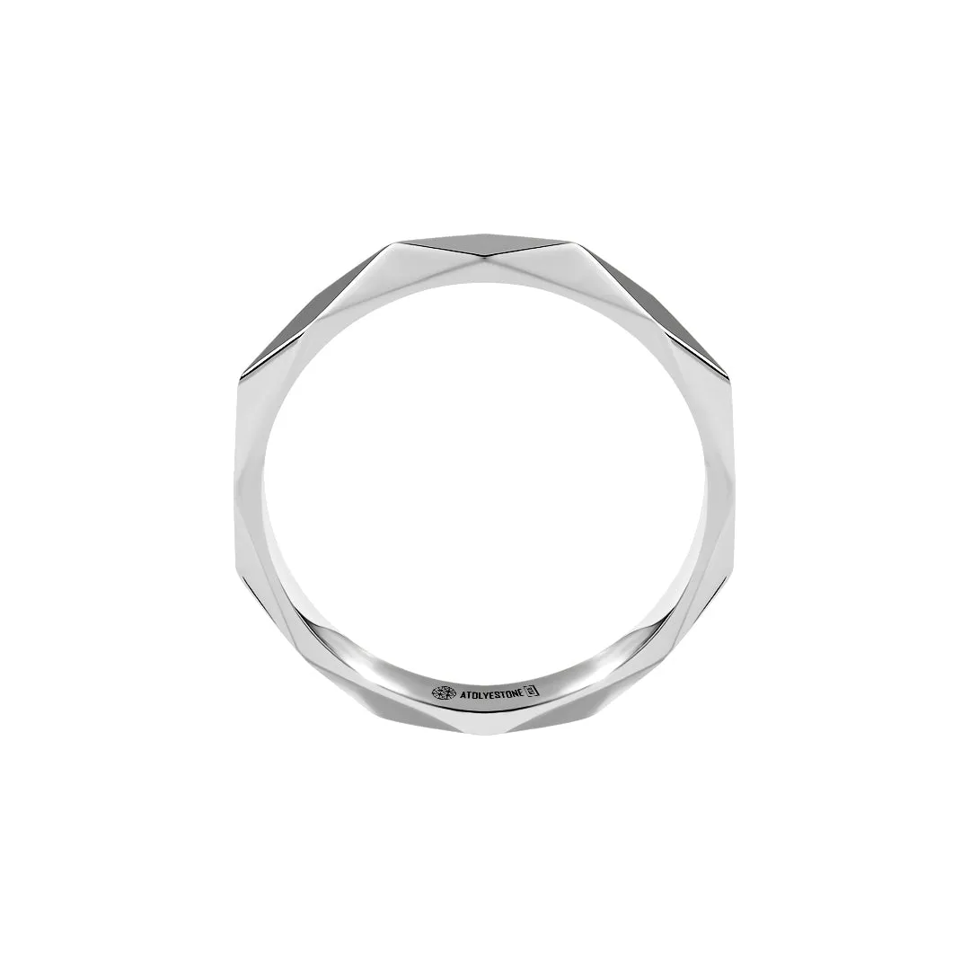 Faceted Band Ring in Silver