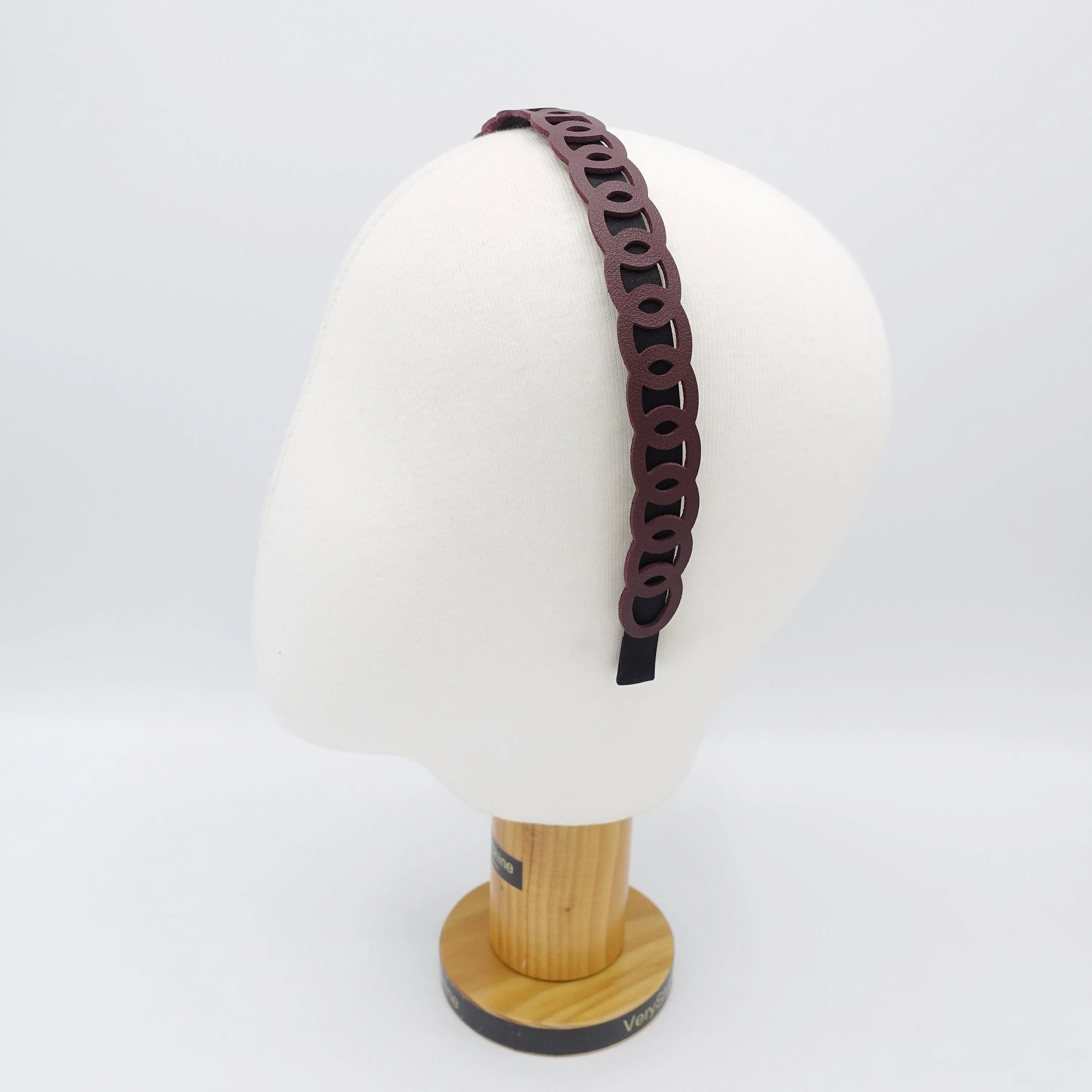 faux leather chain headband