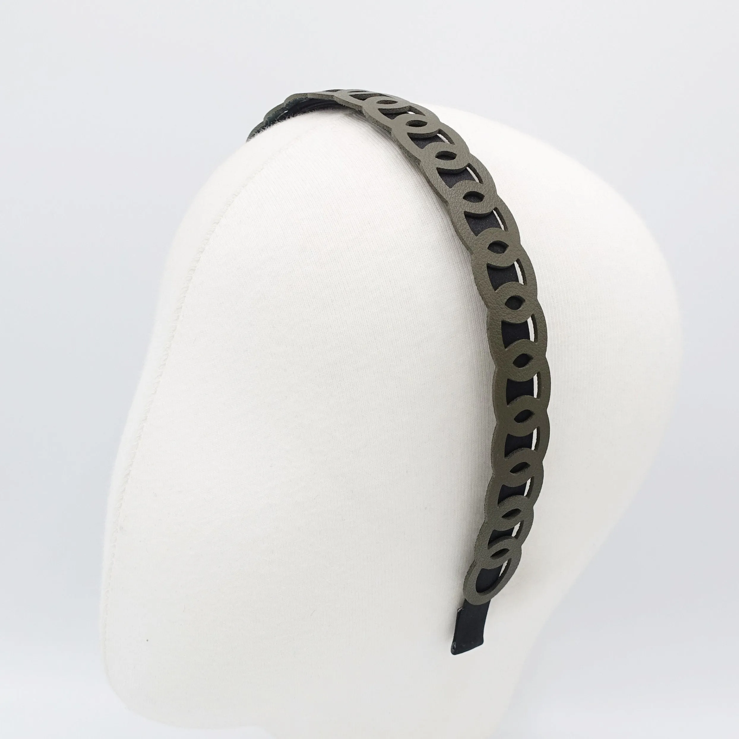 faux leather chain headband