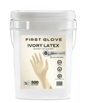 First Glove HD 8 Mil Latex Disposable Exam Gloves with Fully Texture