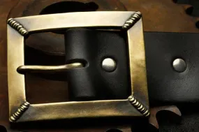 Four Spot Weld Brass Belt Buckle w/ Belt