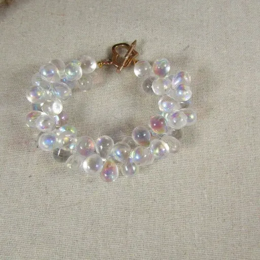 Frosted Teardrop Beaded Bracelet