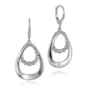 Gabriel & Co White Sapphire Bujukan Drop Earrings in Sterling Silver