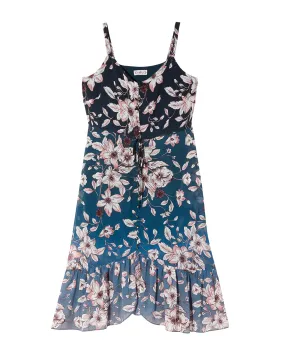 Garland High-Low Dress | Navy / Pink