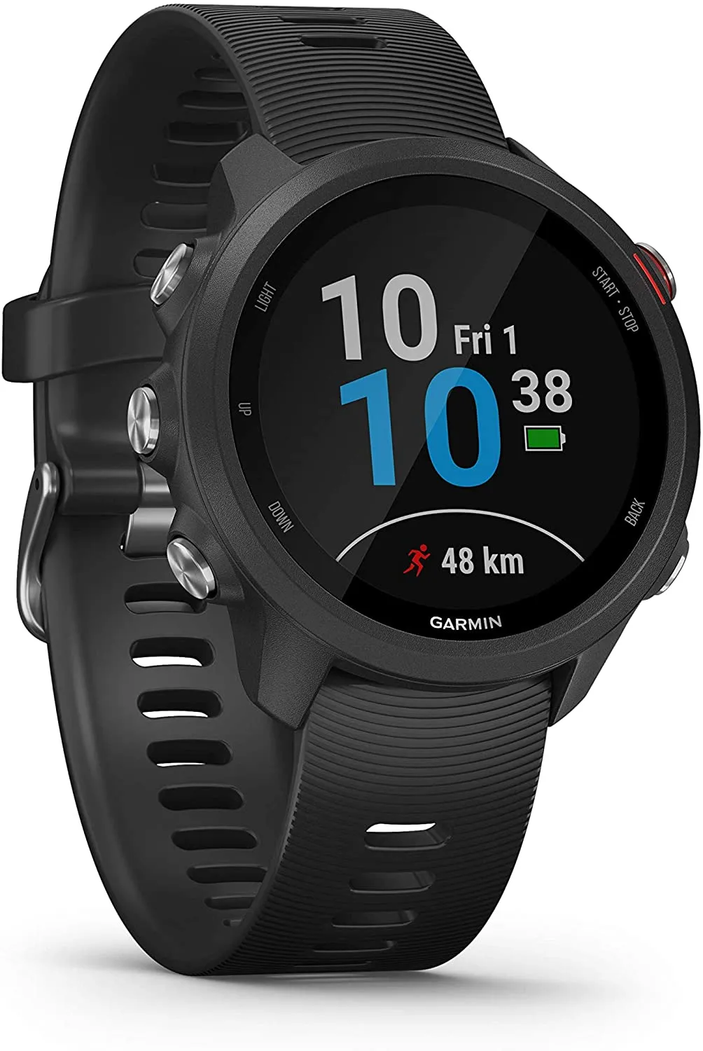 Garmin Forerunner 245 GPS Running Smartwatch (010-02120-20, Khaki/Red/White)