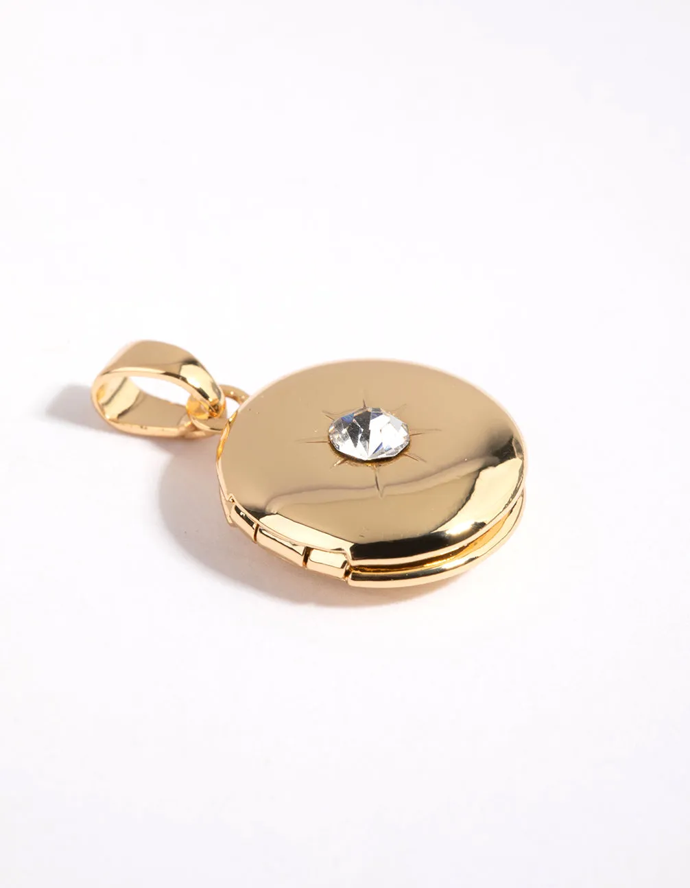 Gold Plated Diamante Locket Charm