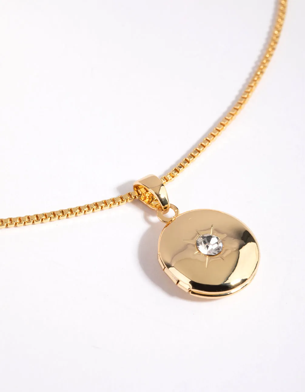 Gold Plated Diamante Locket Charm