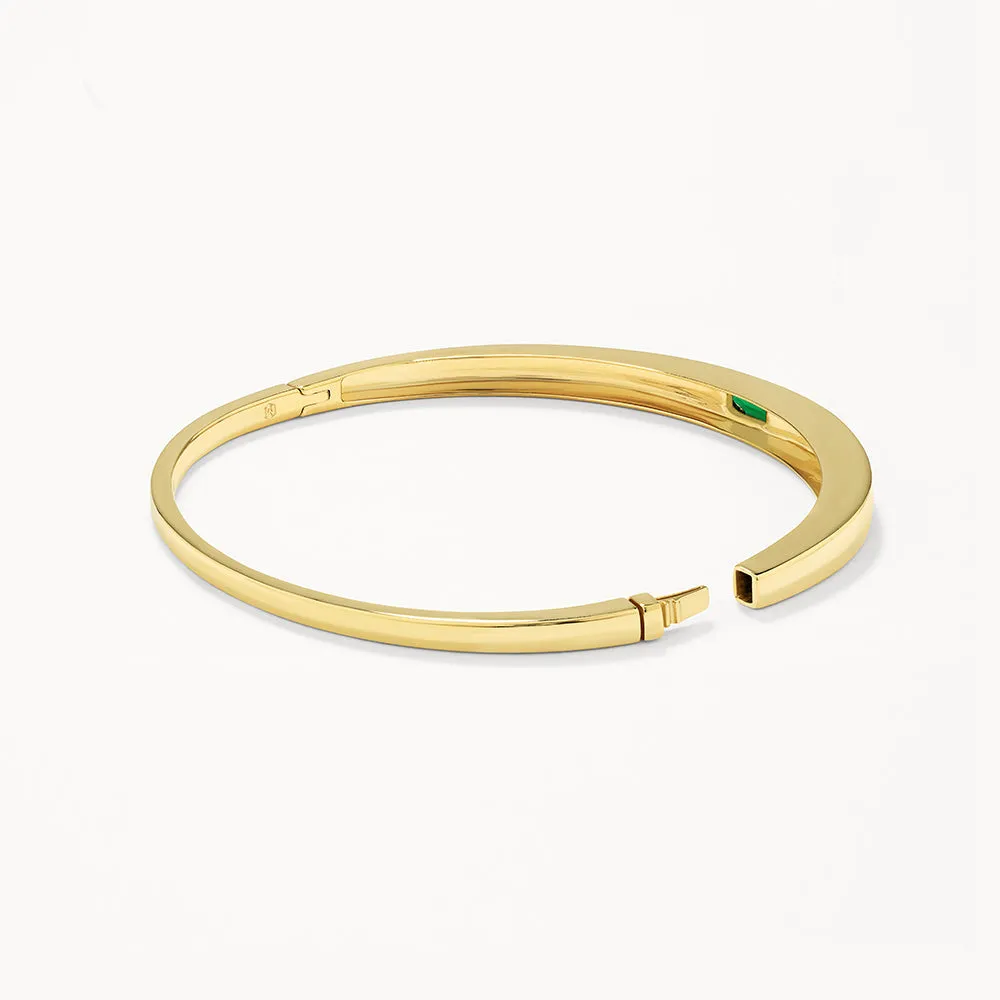 Green Agate Bangle in Gold