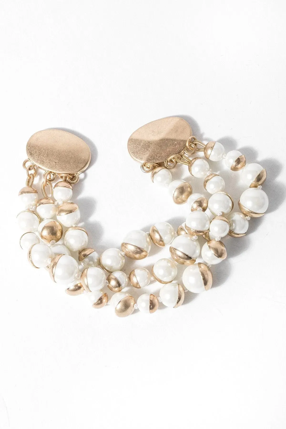 Half Moon Pearl Statement Bracelet