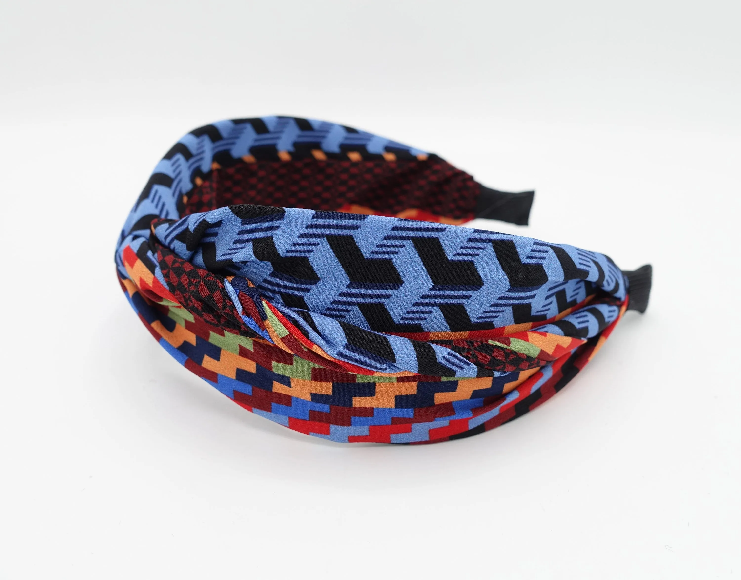 houndstooth check headband multi colored twisted hairband for women