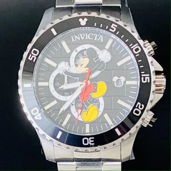 Invicta Disney Mickey Diver Chronograph 52mm 100m Waterproof Date Watch for Men Women