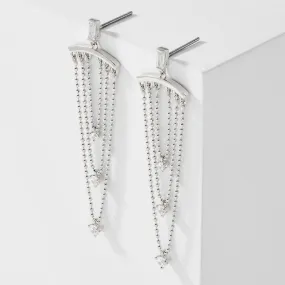 ITTY BITTY BALL CHAIN CZ CHANDELIER EARRINGS