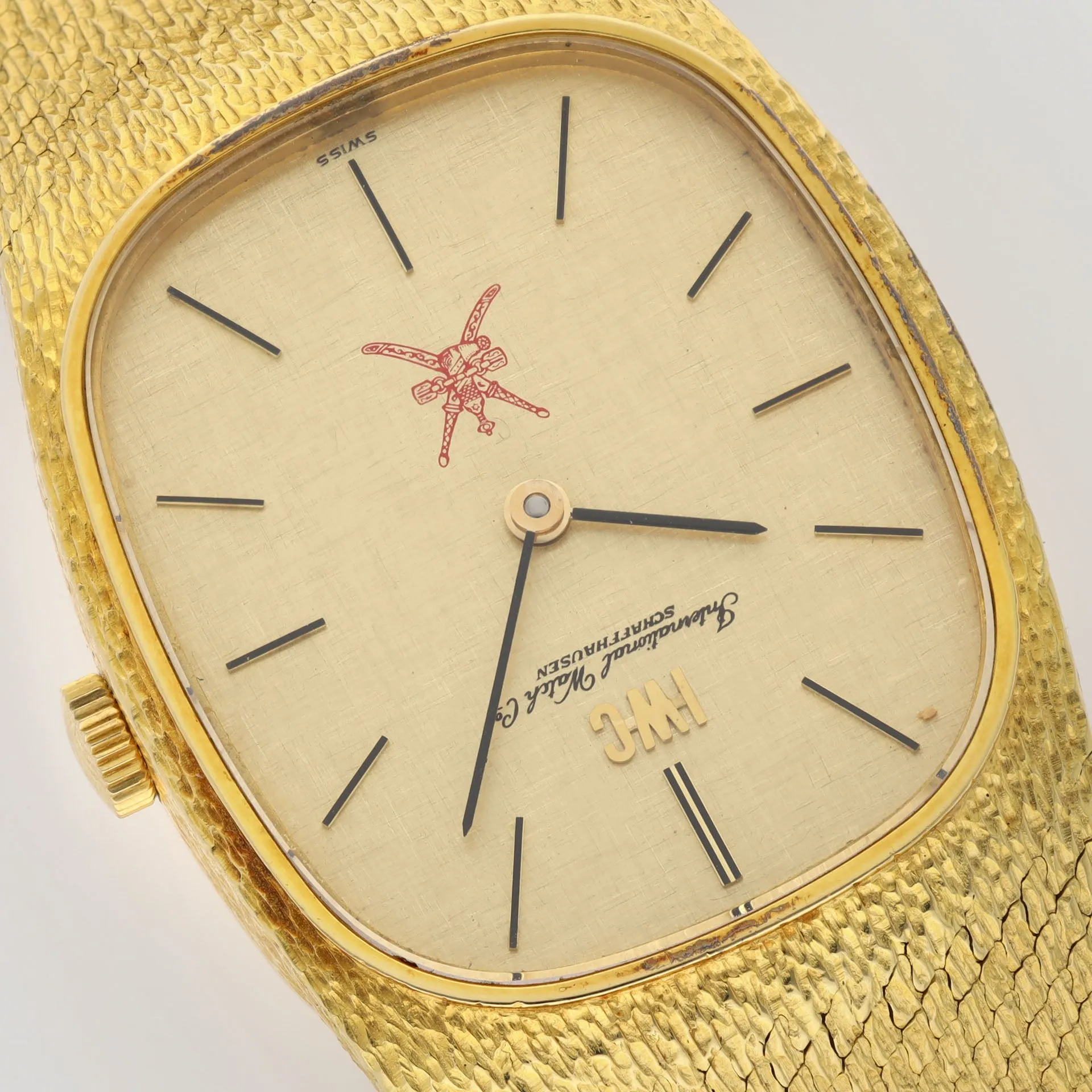 IWC Yellow Gold Dress Watch Integrated Bracelet Khanjar Dial