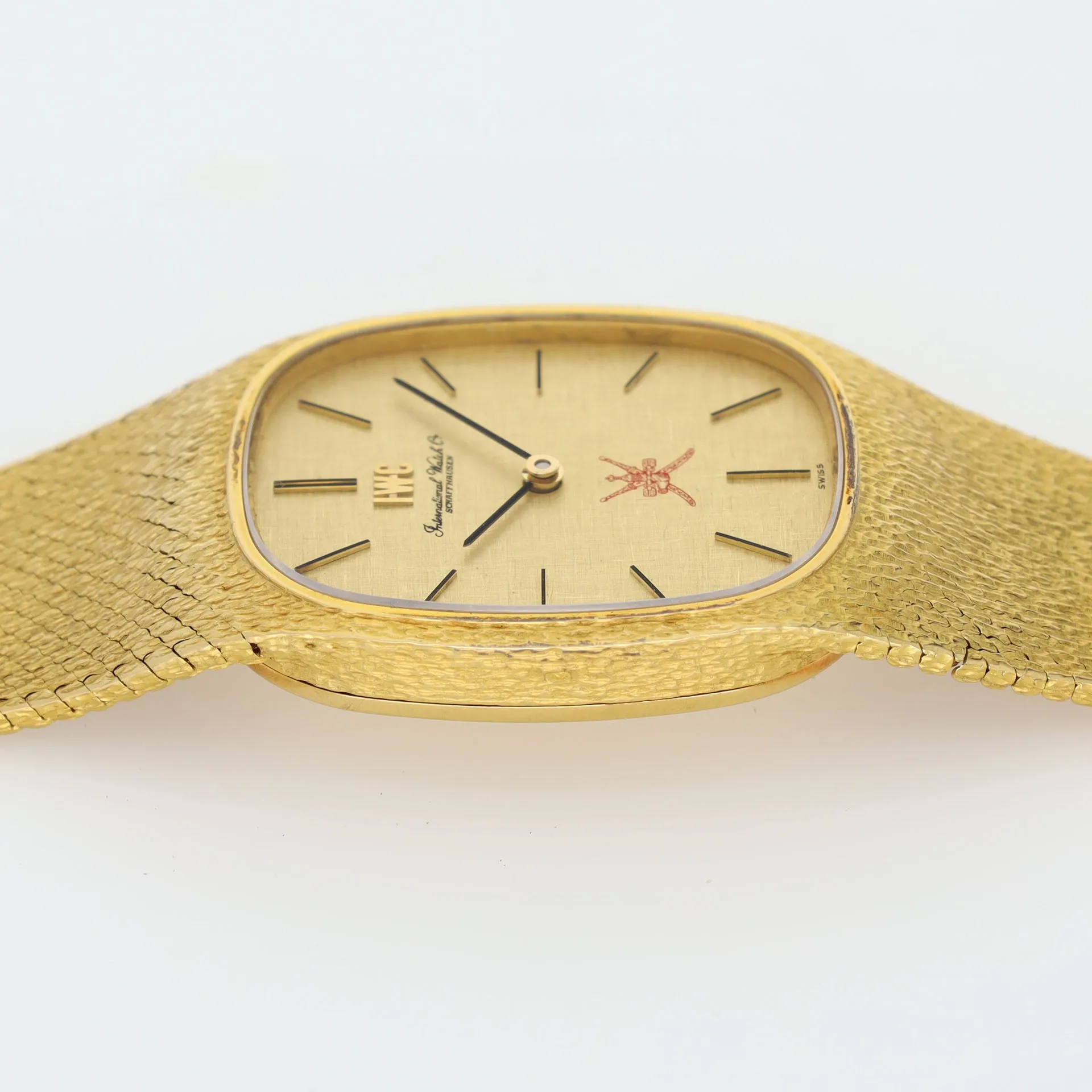 IWC Yellow Gold Dress Watch Integrated Bracelet Khanjar Dial