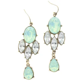 Jane Marie Mint Rhinstone Chandelier Statement Earrings